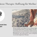 Ein Patient mit Morbus Sudeck erhält tiergestützte Therapie mit einem Hund, der an seinen Füßen liegt